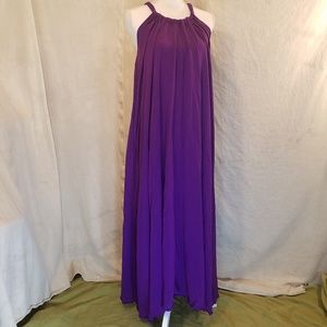Elan Purple Flowy Rayon Maxi Dress Medium